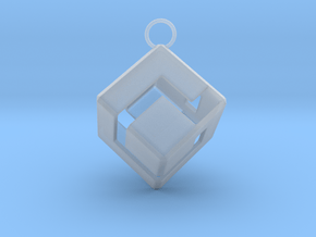 Gamecube Logo Pendant in Clear Ultra Fine Detail Plastic
