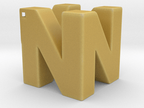 N64 Logo Pendant - Hollow in Tan Fine Detail Plastic