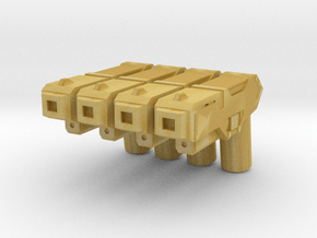 Custom futuristic pistol x4 for Lego minifigs  in Tan Fine Detail Plastic