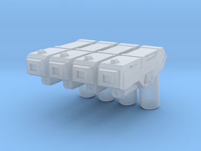 Custom futuristic pistol x4 for Lego minifigs  in Clear Ultra Fine Detail Plastic