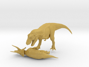 Dinosaur Tyrannosaurus VS Triceratops 1:72 in Tan Fine Detail Plastic