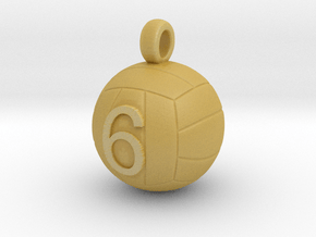 Volleyball Pendant #6 in Tan Fine Detail Plastic