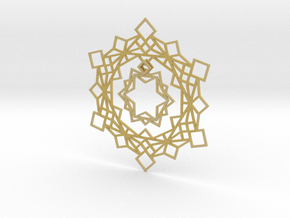 Squares Snowflake Ornament in Tan Fine Detail Plastic