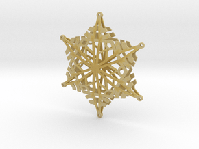 Arcs Snowflake - 3D in Tan Fine Detail Plastic