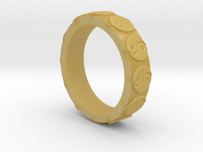 Yin Yang Ring - EU Size 62 in Tan Fine Detail Plastic
