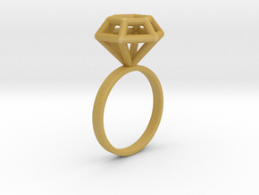 Wireframe Diamond Ring (size 7) in Tan Fine Detail Plastic