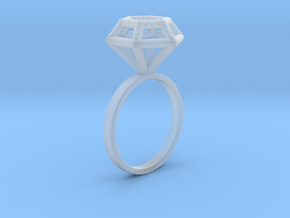 Wireframe Diamond Ring (size 7) in Clear Ultra Fine Detail Plastic