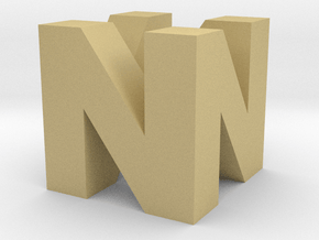 N64 Logo - 2" Cube Desk Object in Tan Fine Detail Plastic