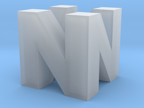 N64 Logo - 2" Cube Desk Object in Clear Ultra Fine Detail Plastic