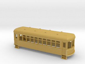 HO Gauge  short trolley car in Tan Fine Detail Plastic