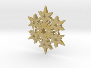 Wings Snowflake - 3D in Tan Fine Detail Plastic