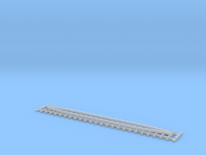 Track 124 mm with guard rails in Clear Ultra Fine Detail Plastic