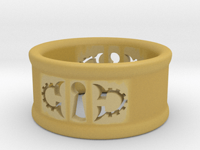 Custom Keyhole Steam: Ring Size 7 in Tan Fine Detail Plastic