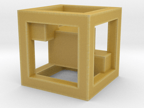 Cube charm in Tan Fine Detail Plastic