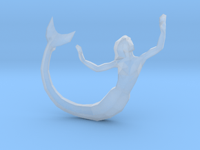 Low Poly Mermaid Pendant in Clear Ultra Fine Detail Plastic