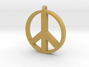 Peace Pendant in Tan Fine Detail Plastic