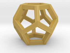 Dodecahedron charm Large in Tan Fine Detail Plastic