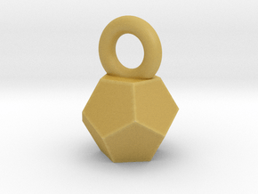 Solid Dodecahedron charm Small in Tan Fine Detail Plastic