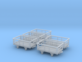5x FR type 2t Slate Wagons (009) in Clear Ultra Fine Detail Plastic