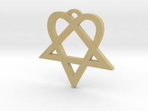 Heartagram (L) in Tan Fine Detail Plastic