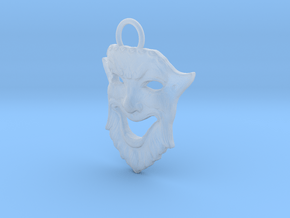 Laughing Greek Mask Pendant 1.5inches in Clear Ultra Fine Detail Plastic