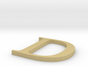Letter-D in Tan Fine Detail Plastic
