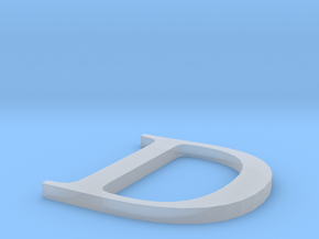 Letter-D in Clear Ultra Fine Detail Plastic