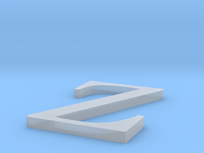 Letter-Z in Clear Ultra Fine Detail Plastic