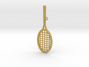 Tennis Racket Pendant in Tan Fine Detail Plastic