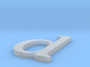 letter- d in Clear Ultra Fine Detail Plastic