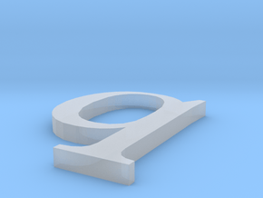 Letter- q in Clear Ultra Fine Detail Plastic
