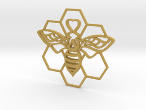 The Bee Pendant in Tan Fine Detail Plastic