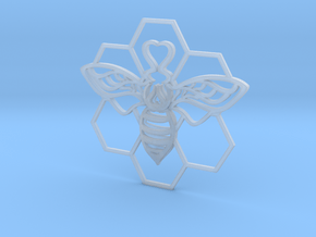The Bee Pendant in Clear Ultra Fine Detail Plastic