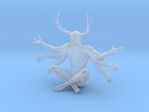 3" Six Armed Stag in Clear Ultra Fine Detail Plastic