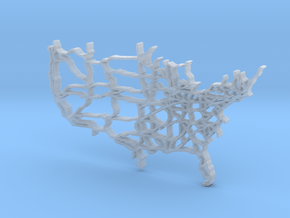US Map 70mm version in Clear Ultra Fine Detail Plastic