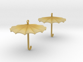 Umbrella Earrings in Tan Fine Detail Plastic