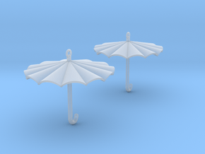 Umbrella Earrings in Clear Ultra Fine Detail Plastic