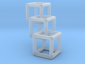 3D Cubes Pendant in Clear Ultra Fine Detail Plastic