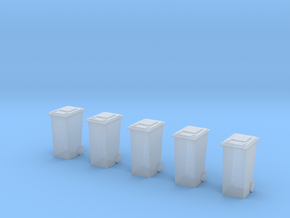 5 Minicontainers (n-scale) in Clear Ultra Fine Detail Plastic