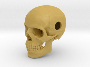 25mm 1in Bead Human Skull Pendant Crane Schädel in Tan Fine Detail Plastic
