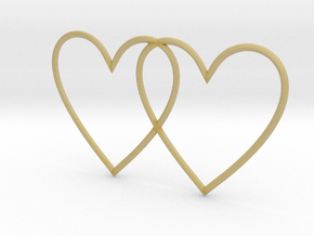Hearts together in Tan Fine Detail Plastic