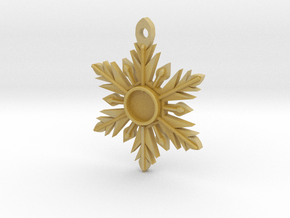 Once Upon a Time Snowflake Pendant in Tan Fine Detail Plastic