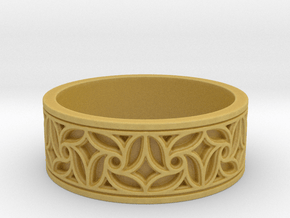 Gothic Pinwheel Tracery Ring in Tan Fine Detail Plastic