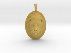 Lion Head Necklace Jewelry - Leo Sign - Symbol in Tan Fine Detail Plastic