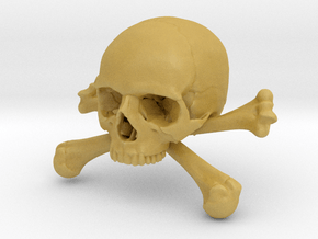 58mm 2.28in Skull & Bones Skull Crane Schädel in Tan Fine Detail Plastic