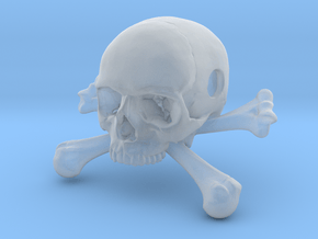 35mm 1.4in Bead Skull & Bones Pendant Crane in Clear Ultra Fine Detail Plastic