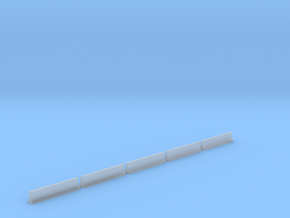 5 Highway Barriers (1:160) in Clear Ultra Fine Detail Plastic