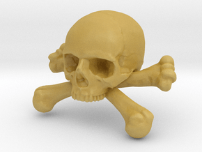 12mm .47in Skull & Bones for earring in Tan Fine Detail Plastic