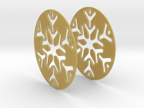 Snowflake 3 Hoop Earrings 50mm in Tan Fine Detail Plastic