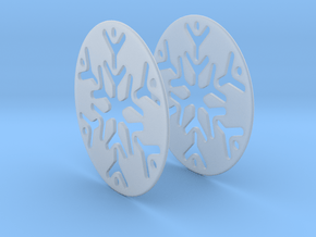 Snowflake 3 Hoop Earrings 50mm in Clear Ultra Fine Detail Plastic